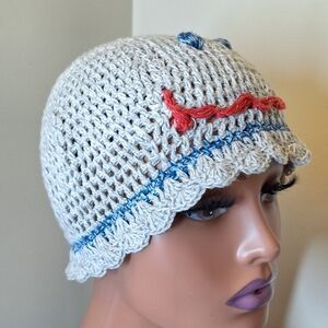 RSS Crochet Handmade Cotton Smiley  Hat Beanie